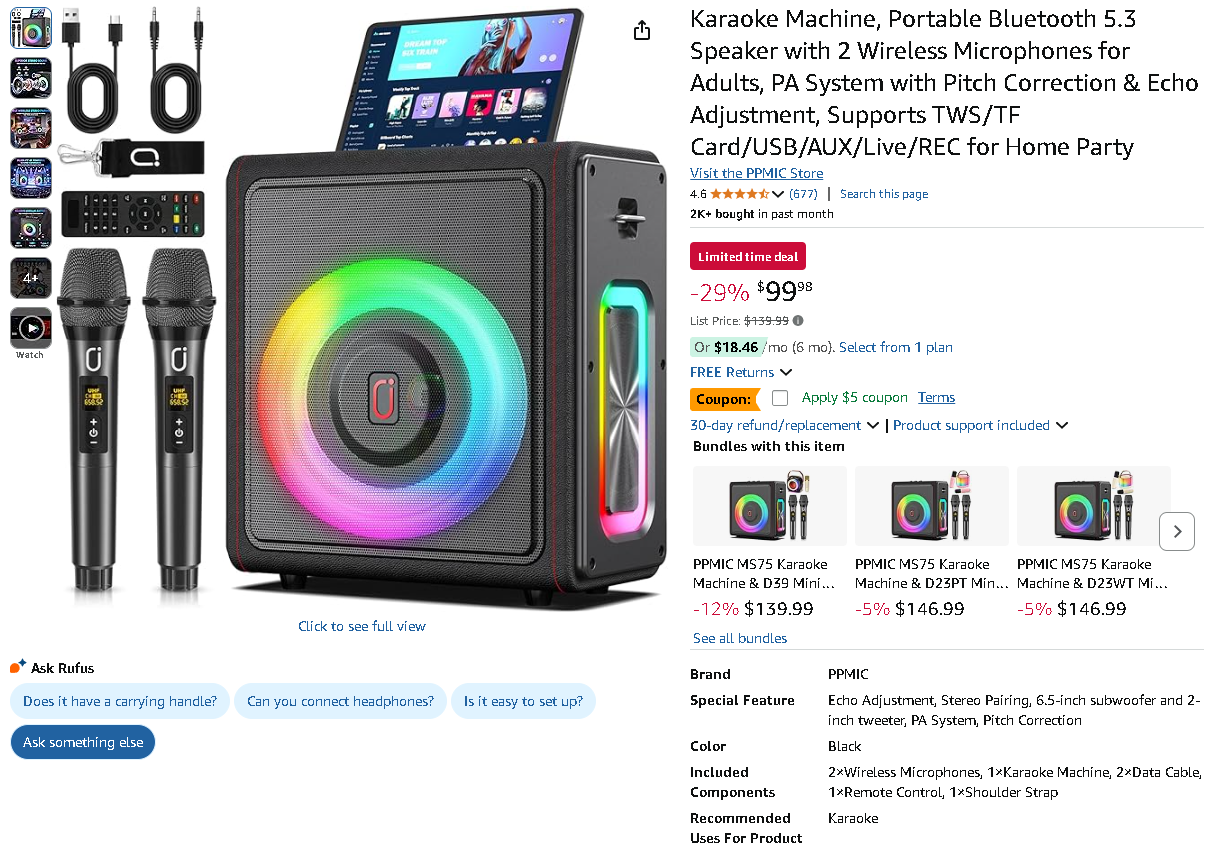 PPMIC MS75 Karaoke Machine PPMIC MS75 Karaoke Machine